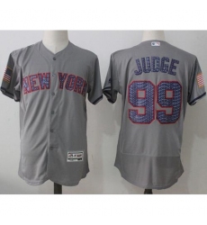Men's New York Yankees #99 Aaron Judge Grey Fashion Stars &amp; Stripes Flexbase Authentic Stitched MLB Jersey