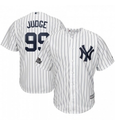 Men's New York Yankees #99 Aaron Judge Majestic 2019 London Series Cool Base Player Jersey White Navy