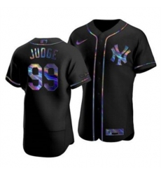 Men's New York Yankees #99 Aaron Judge Nike Iridescent Holographic Collection MLB Jersey - Black