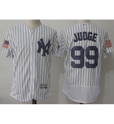 Men's New York Yankees #99 Aaron Judge White Strip Fashion Stars &amp; Stripes Flexbase Authentic Stitched MLB Jersey