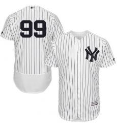 Men's New York Yankees #99 Aaron Judge White Strip Flexbase Authentic Collection Stitched MLB Jersey