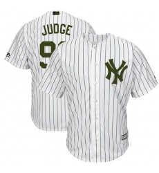 Men's New York Yankees #99 Aaron Judge White Strip New Cool Base 2018 Memorial Day Stitched MLB Jersey