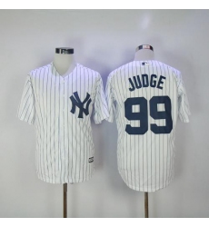 Men's New York Yankees #99 Aaron Judge White Strip New Cool Base Stitched MLB Jersey