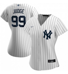 Women's New York Yankees #99 Aaron Judge Nike Home 2020 MLB Player Name Jersey White