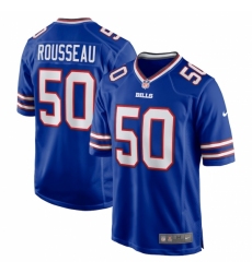 Men's Buffalo Bills #50 Gregory Rousseau Nike Royal 2021 NFL Draft First Round Pick Game Jersey