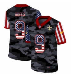 Men's New Orleans Saints #9 Drew Brees Camo Flag Nike Limited Jersey