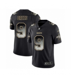 Men's New Orleans Saints #9 Drew Brees Limited Black Smoke Fashion Football Jersey