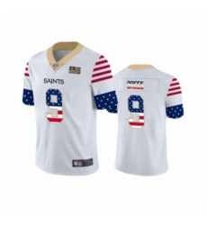 Men's New Orleans Saints #9 Drew Brees White Independence Day Limited Football Jersey