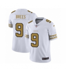 Men's New Orleans Saints #9 Drew Brees White Team Logo Cool Edition Jersey