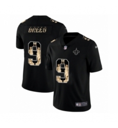 Men's New Orleans Saints #9 Drew Brees statue of liberty black jersey