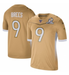 Men's Nike New Orleans Saints #9 Drew Brees 2020 NFC Pro Bowl Game Jersey Gold