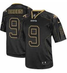 Men's Nike New Orleans Saints #9 Drew Brees Elite Lights Out Black NFL Jersey