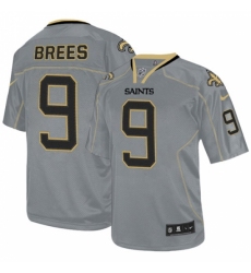Men's Nike New Orleans Saints #9 Drew Brees Elite Lights Out Grey NFL Jersey