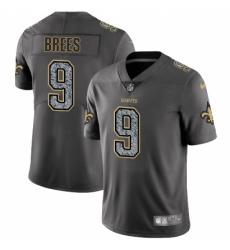 Men's Nike New Orleans Saints #9 Drew Brees Gray Static Vapor Untouchable Limited NFL Jersey