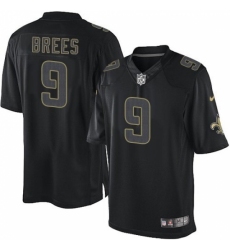 Men's Nike New Orleans Saints #9 Drew Brees Limited Black Impact NFL Jersey