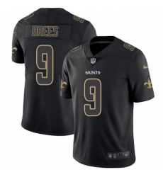 Men's Nike New Orleans Saints #9 Drew Brees Limited Black Rush Impact NFL Jersey