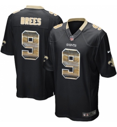 Men's Nike New Orleans Saints #9 Drew Brees Limited Black Strobe NFL Jersey