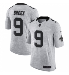 Men's Nike New Orleans Saints #9 Drew Brees Limited Gray Gridiron II NFL Jersey