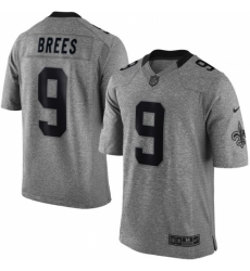 Men's Nike New Orleans Saints #9 Drew Brees Limited Gray Gridiron NFL Jersey