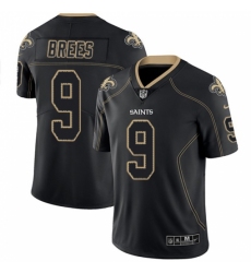 Men's Nike New Orleans Saints #9 Drew Brees Limited Lights Out Black Rush NFL Jersey