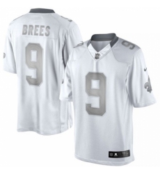 Men's Nike New Orleans Saints #9 Drew Brees Limited White Platinum NFL Jersey