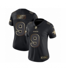 Women's New Orleans Saints #9 Drew Brees Black  Gold Vapor Untouchable Limited Football Jersey