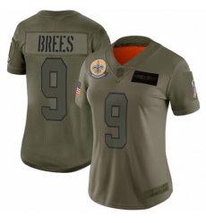 Women's New Orleans Saints #9 Drew Brees Limited Camo 2019 Salute to Service Football Jersey