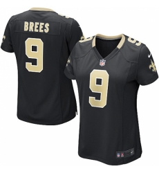 Women's Nike New Orleans Saints #9 Drew Brees Game Black Team Color NFL Jersey