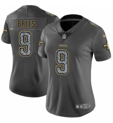 Women's Nike New Orleans Saints #9 Drew Brees Gray Static Vapor Untouchable Limited NFL Jersey