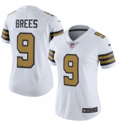 Women's Nike New Orleans Saints #9 Drew Brees Limited White Rush Vapor Untouchable NFL Jersey