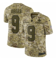 Youth Nike New Orleans Saints #9 Drew Brees Limited Camo 2018 Salute to Service NFL Jersey