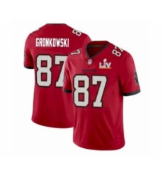 Youth Tampa Bay Buccaneers #87 Rob Gronkowski Red 2021 Super Bowl LV Jersey