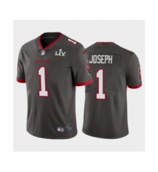 Men's Tampa Bay Buccaneers #1 Greg Joseph Pewter Super Bowl LV Jersey