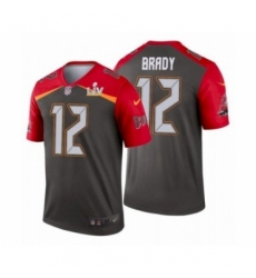 Men's Tampa Bay Buccaneers #12 Brady Inverted Gray Super Bowl LV Jersey