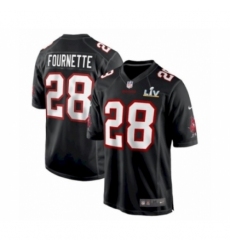 Men's Tampa Bay Buccaneers #28 Leonard Fournette Black game Super Bowl LV Jersey