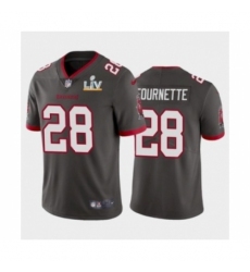 Men's Tampa Bay Buccaneers #28 Leonard Fournette Pewter 2021 Super Bowl LV Jersey