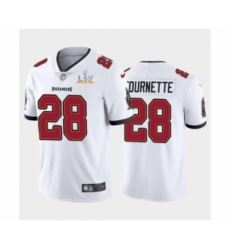 Men's Tampa Bay Buccaneers #28 Leonard Fournette White Super Bowl LV Jersey