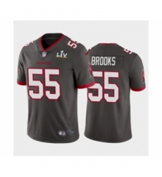 Men's Tampa Bay Buccaneers #55 Derrick Brooks Pewter Super Bowl LV Jersey