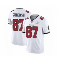 Men's Tampa Bay Buccaneers #87 White Limited Jersey 2021 Super Bowl LV