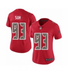 Women's Tampa Bay Buccaneers #93 Ndamukong Suh Limited Red Rush Vapor Untouchable Football Jersey