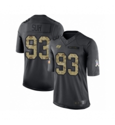 Youth Tampa Bay Buccaneers #93 Ndamukong Suh Limited Black 2016 Salute to Service Football Jersey
