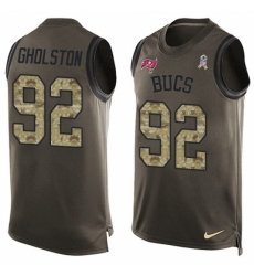 Men's Nike Tampa Bay Buccaneers #92 William Gholston Limited Green Salute to Service Tank Top NFL Jersey