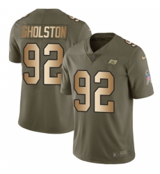 Men's Nike Tampa Bay Buccaneers #92 William Gholston Limited Olive/Gold 2017 Salute to Service NFL Jersey