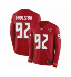 Men's Nike Tampa Bay Buccaneers #92 William Gholston Limited Red Therma Long Sleeve NFL Jersey