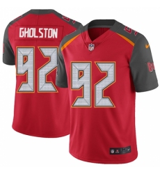 Men's Nike Tampa Bay Buccaneers #92 William Gholston Red Team Color Vapor Untouchable Limited Player NFL Jersey