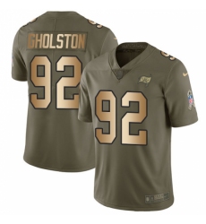 Youth Nike Tampa Bay Buccaneers #92 William Gholston Limited Olive/Gold 2017 Salute to Service NFL Jersey