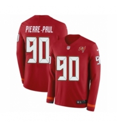 Men's Nike Tampa Bay Buccaneers #90 Jason Pierre-Paul Limited Red Therma Long Sleeve NFL Jersey