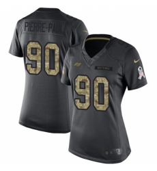 Women's Nike Tampa Bay Buccaneers #90 Jason Pierre-Paul Limited Black 2016 Salute to Service NFL Jersey