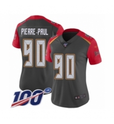 Women's Tampa Bay Buccaneers #90 Jason Pierre-Paul Limited Gray Inverted Legend 100th Season Football Jersey