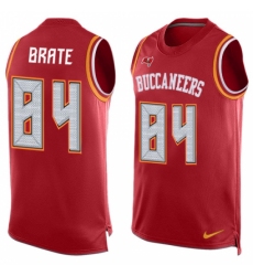 Men's Nike Tampa Bay Buccaneers #84 Cameron Brate Limited Red Player Name & Number Tank Top NFL Jersey
